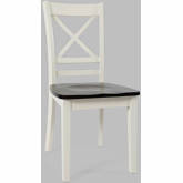 Asbury Park X Back Dining Chair in White & Brown (Set of 2)